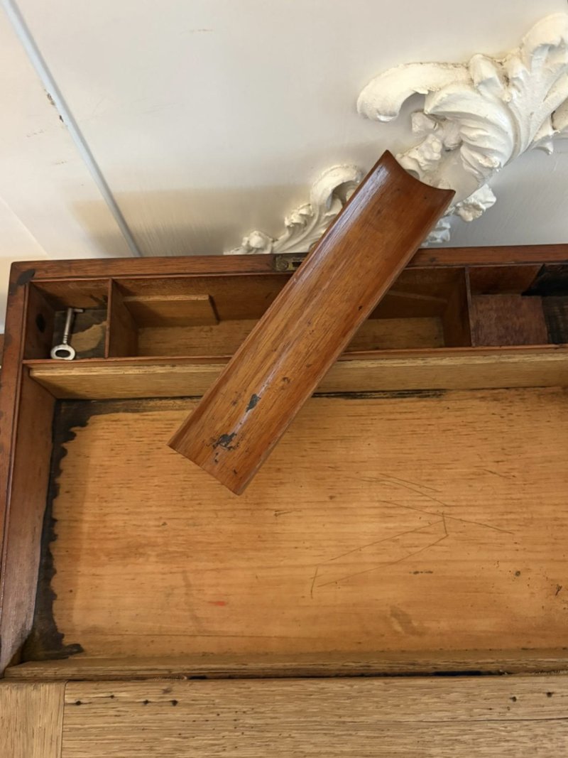 Antique Georgian Mahogany Writing Slope Box with Fitted Interior & Secret Compartment - Image 6